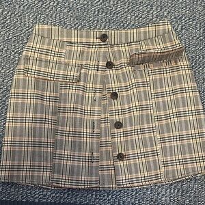 Urban outfitters Plaid Button-Front Skirt
